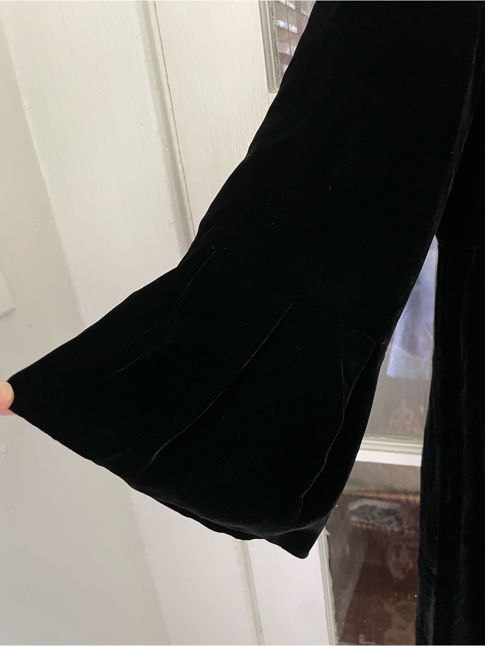 Vintage Lily Velvet Coat Jacket Women’s Large Black Silk/Rayon - Picture 9 of 10